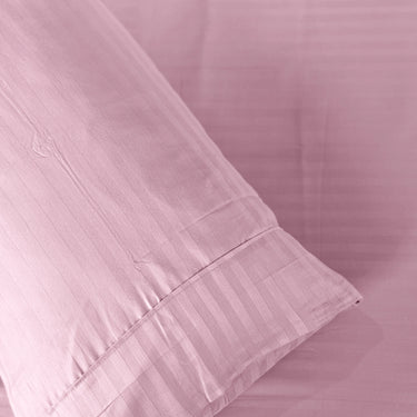 Simple Living - 210TC Satin Stripe Bedsheet Set(Pink)