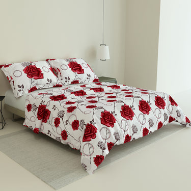 Rose Garden - 180TC 100% Cotton Bedsheet Set ( Double Bed)