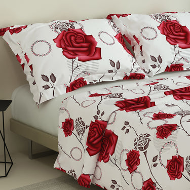 Rose Garden - 180TC 100% Cotton Bedsheet Set ( Double Bed)