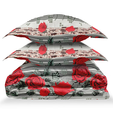 Rose Garden - 180TC 100% Cotton Bedsheet Set ( Double Bed)