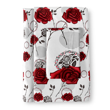 Rose Garden - 180TC 100% Cotton Bedsheet Set ( Single Bed)