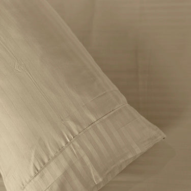 Simple Living - 210TC Satin Stripe Bedsheet Set(Sand Medium)