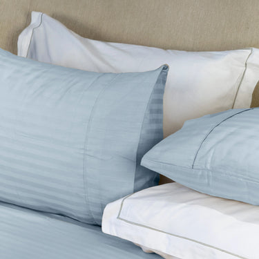 Simple Living - 210TC Satin Stripe Bedsheet Set(Sky Blue)