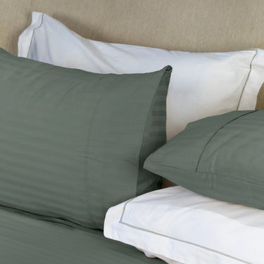 Simple Living - 210TC Satin Stripe Bedsheet Set(Tea Green)