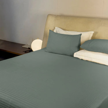 Simple Living - 210TC Satin Stripe Bedsheet Set(Tea Green)