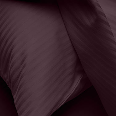 Simple Living - 210TC Satin Stripe Bedsheet Set(Dark Violet)