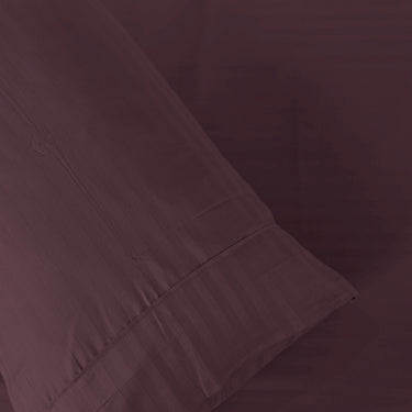 Simple Living - 210TC Satin Stripe Bedsheet Set(Dark Violet)