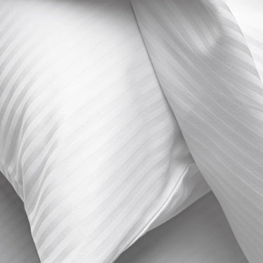 Simple Living - 210TC Satin Stripe Bedsheet Set(Super White)