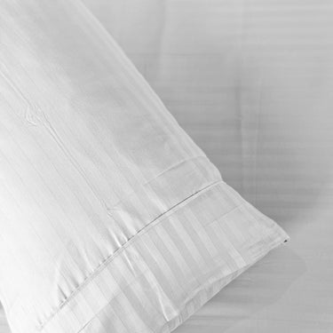 Simple Living - 210TC Satin Stripe Bedsheet Set(Super White)