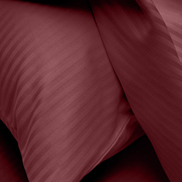 Simple Living - 210TC Satin Stripe Bedsheet Set(Cherry)