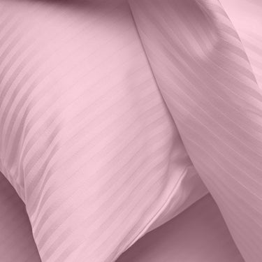 Simple Living - 210TC Satin Stripe Bedsheet Set(Pink)