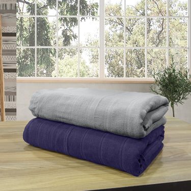 Quickdry - Pack of 2 Super Soft Bath Towels (Silver&Violet)